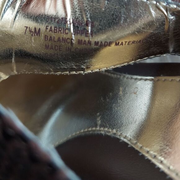 Euro Soft by Sofft Snakeskin Print T Strap Heels 7.5 Brown - Picture 9 of 11